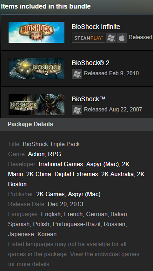 BioShock Triple Pack Steam